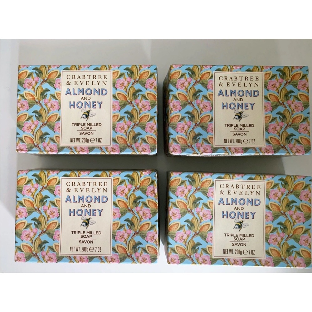 Crabtree & Evelyn Soap 7 oz bars Almond Honey lot of 4